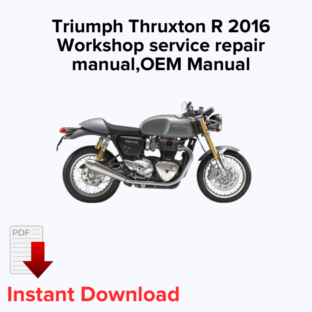 Manuel de réparation d'atelier, manuel OEM, manuel de réparation d'usine pour Triumph Thruxton R 2016