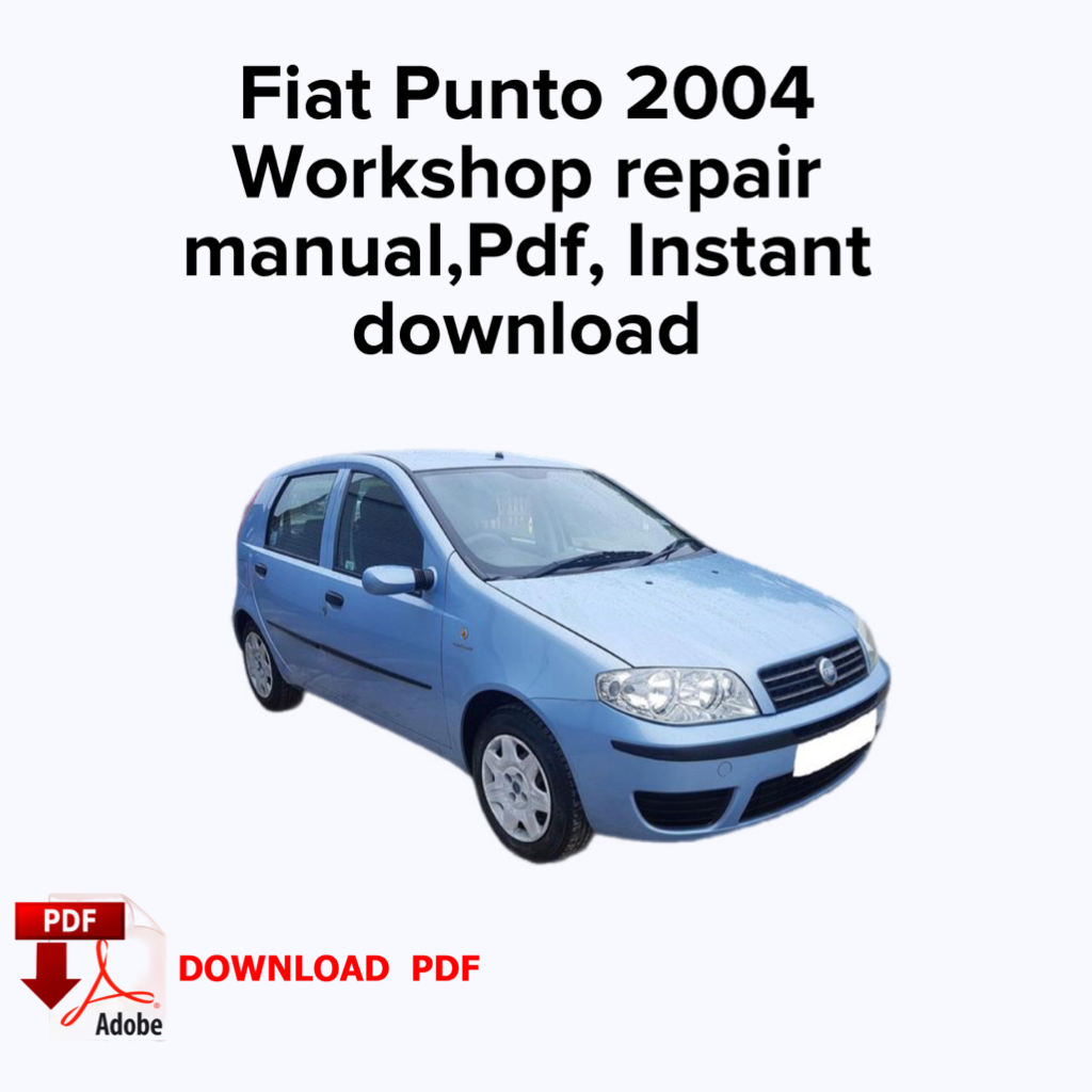 Fiat Punto 2004 Workshop manual repair service, Factory manual, Ebook, Book, Instant download