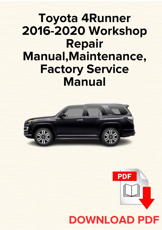 Toyota 4Runner 2016-2020 Workshop Repair Manual