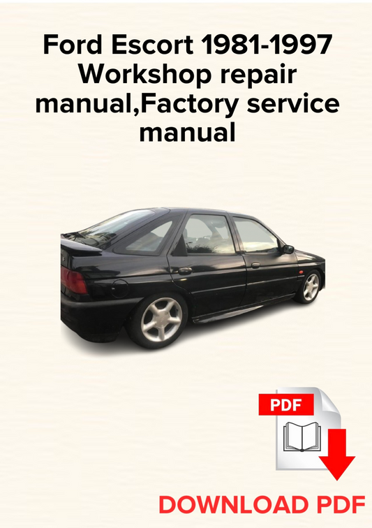 Ford Escort 1981-1997 Workshop repair manual, Maintenance, Factory service manual