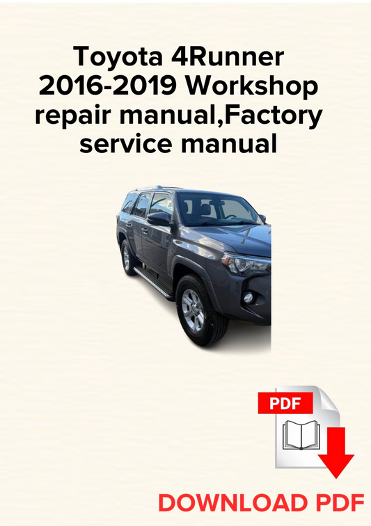 Toyota 4Runner 2016-2019 Workshop repair manual, Maintenance, Factory service manual