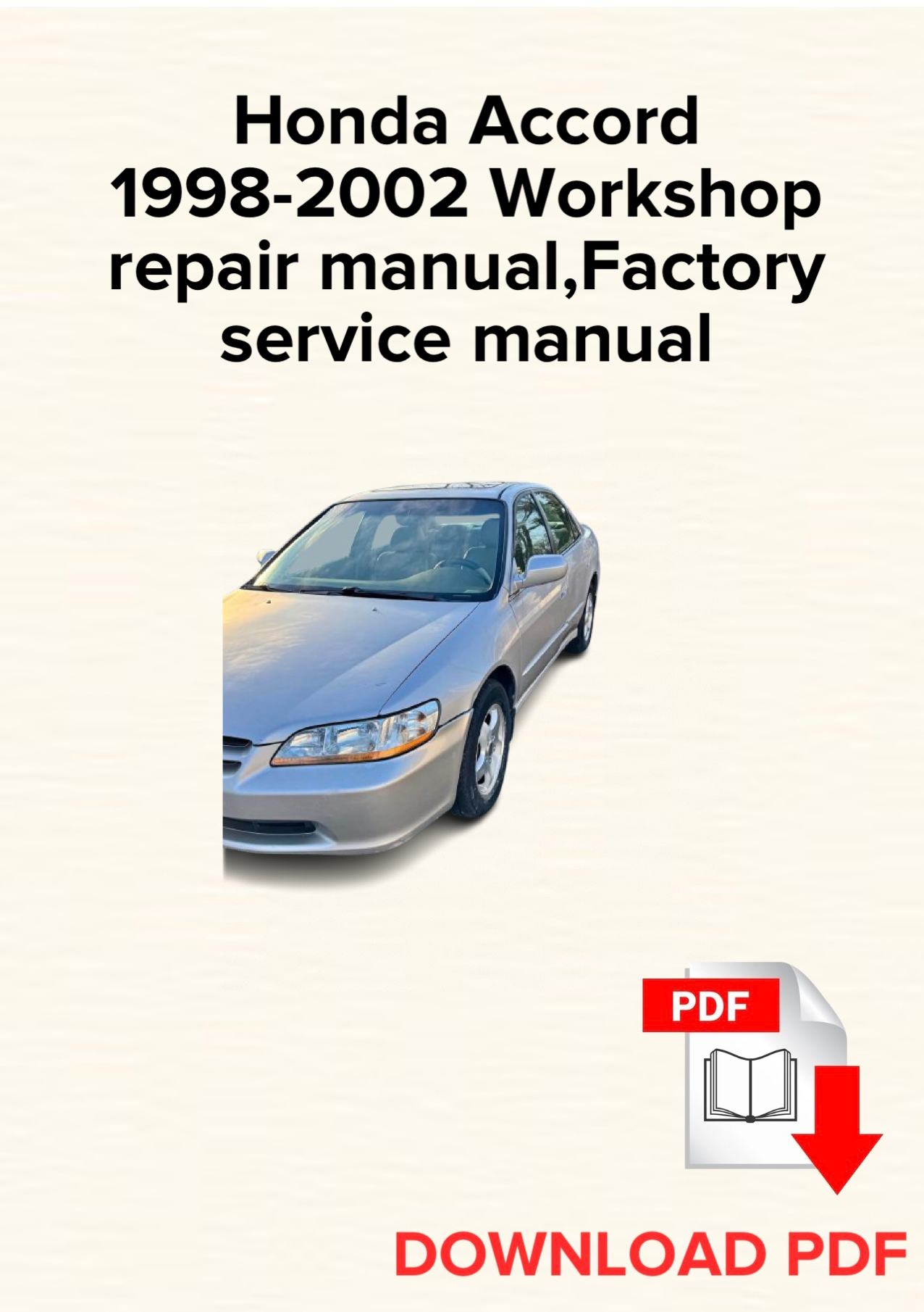 Honda Accord 1998-2002 Workshop repair manual, Maintenance, Factory service manual