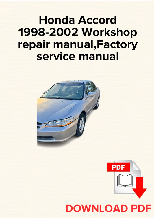 Honda Accord 1998-2002 Workshop repair manual, Maintenance, Factory service manual
