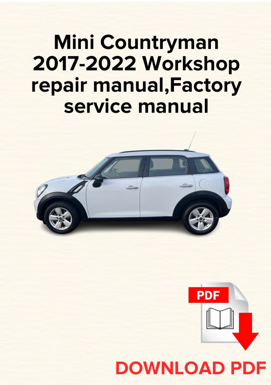 Mini Countryman 2017-2022 Workshop repair manual, Maintenance, Factory service manual