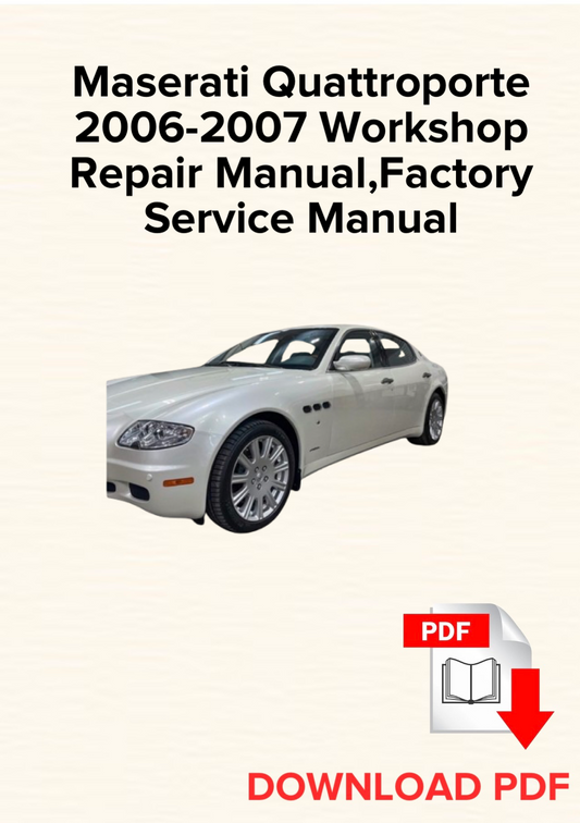 Maserati Quattroporte 2006-2007 Workshop Repair Manual