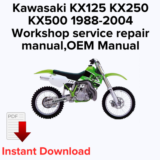 Kawasaki KX125 KX250 KX500 1988-2004 Workshop service repair manual,OEM Manual