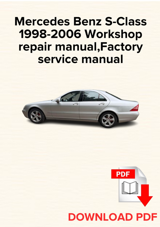 Mercedes Benz S-Class 1998,1999,2000,2001,2002,2003,2004,2005,2006 Workshop repair manual,Factory service manual,OEM