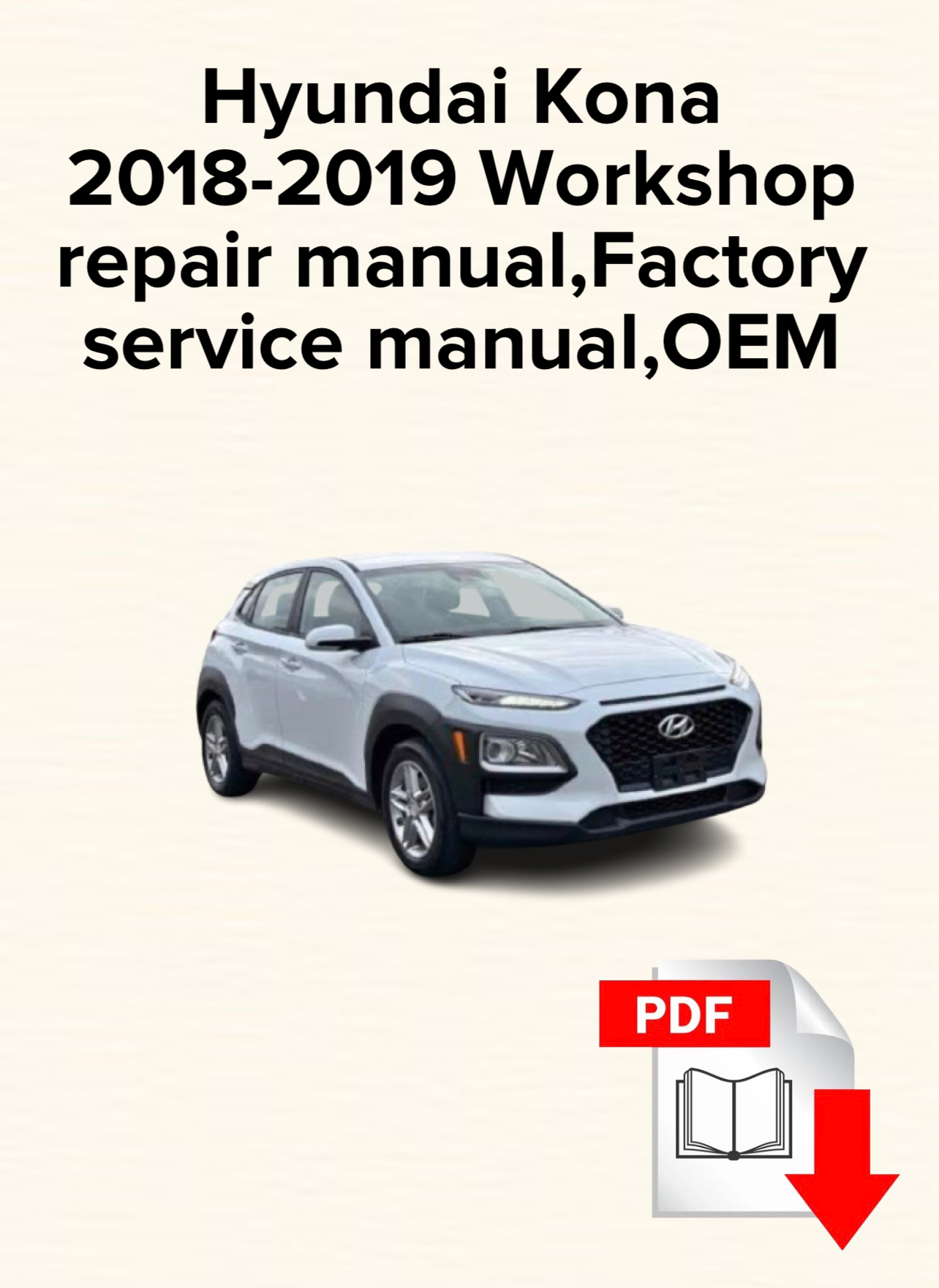 Hyundai Kona 2018-2019 Workshop repair manual,Factory service manual,OEM