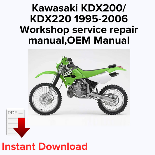 Kawasaki KDX200/KDX220 1995-2006 Workshop service repair manual,OEM Manual