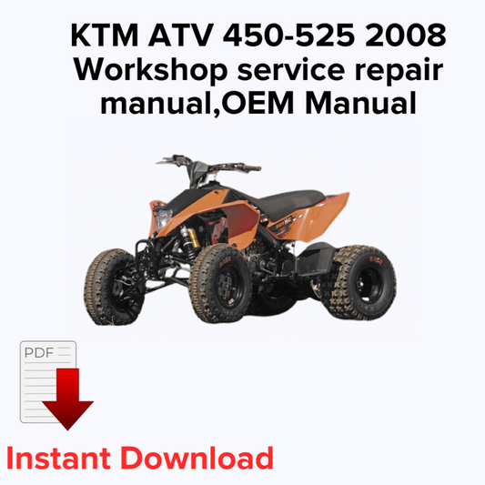 KTM ATV 450-525 2008 Workshop service repair manual,OEM Manual