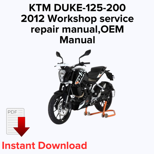 KTM DUKE-125-200 2012 Workshop service repair manual,OEM Manual,Factory repair manual