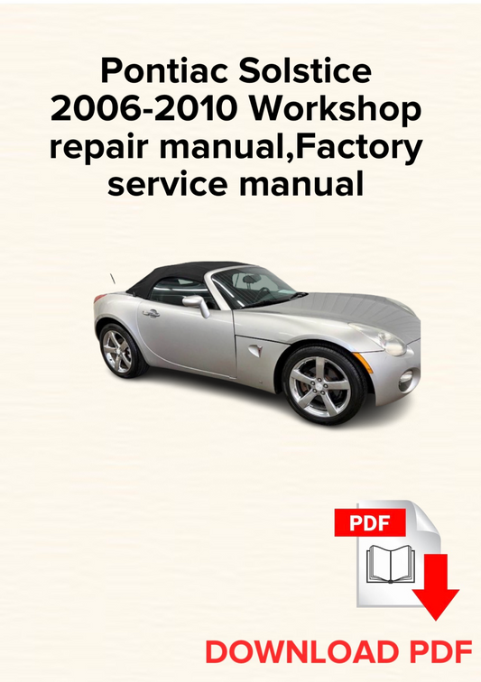 Pontiac Solstice 2006-2010 Workshop repair manual, Maintenance, Factory service manual