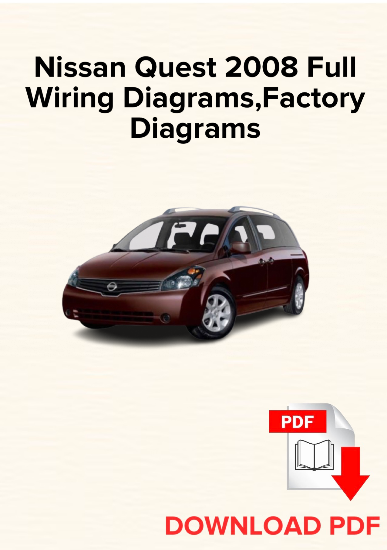 Nissan Quest 2008 Schémas de câblage du système, Ebook pdf, Téléchargement instantané